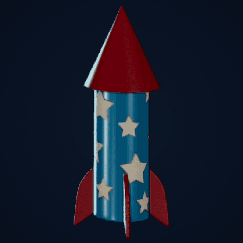 Firework Rocket with Fins