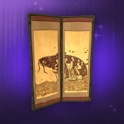 "Thoughtful Fish" Folding Screen